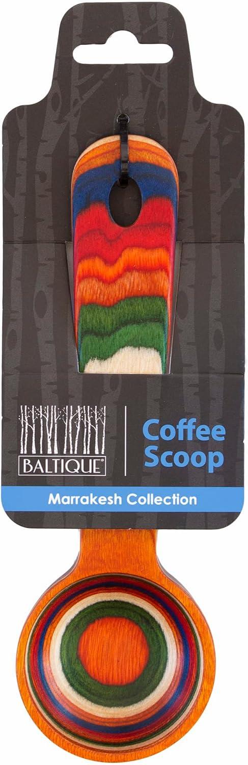 imageBaltique Marrakesh Collection Wooden Coffee Scoop Colorful Birch Wood Reusable Scoop for Ground Coffee Protein Powder amp MoreMarrakesh