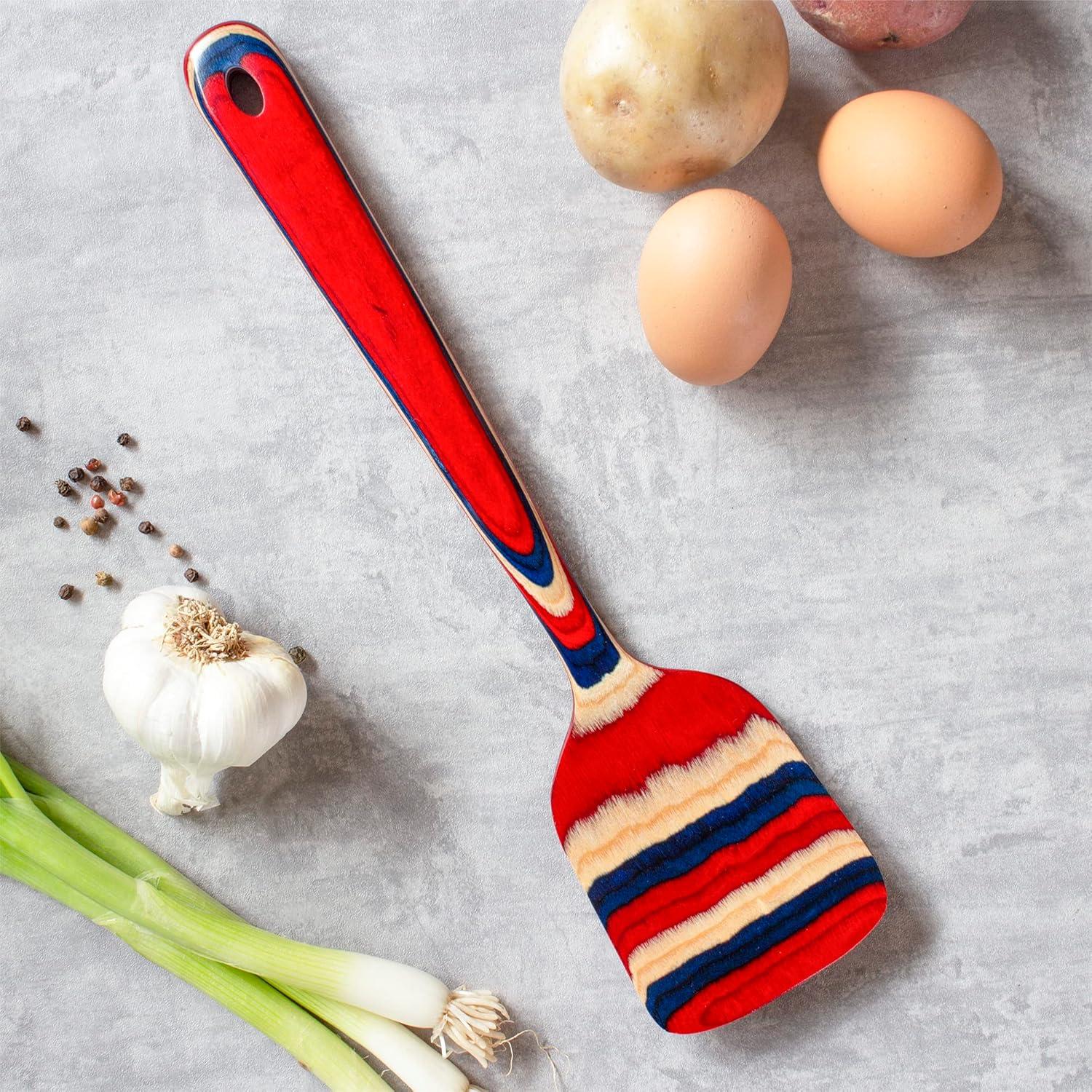 imageBaltique Old Glory Collection 1212 Wooden Spatula Kitchen Utensils Safe for Nonstick