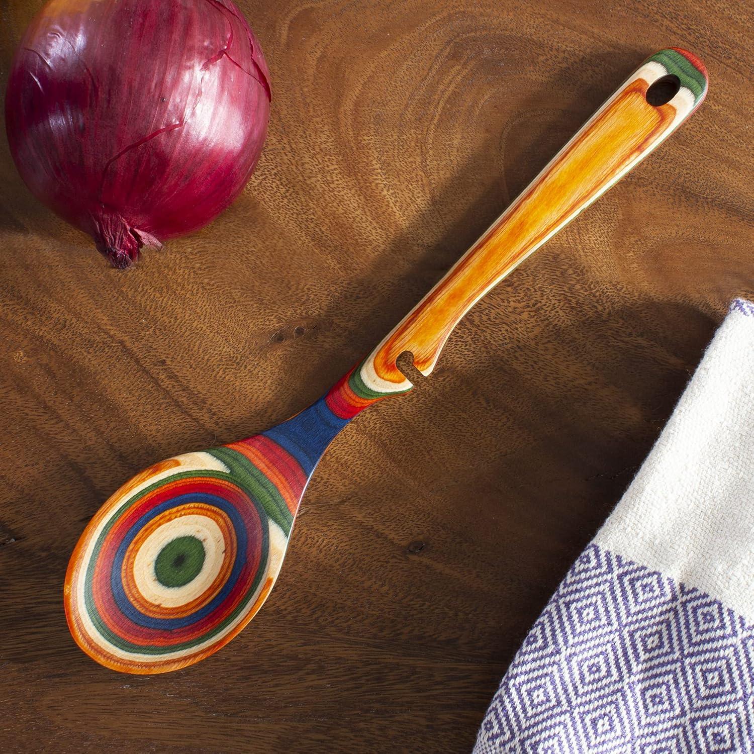imageTotally Bamboo Baltique Marrakesh Collection 1212 Wooden Cooking Spoon with Spoon Rest Notch Safe for Use on Nonstick