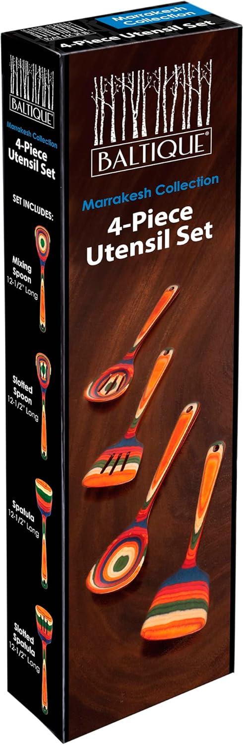 imageTotally Bamboo Baltique Marrakesh Collection 4 Piece Cooking Utensil Set Safe for Nonstick