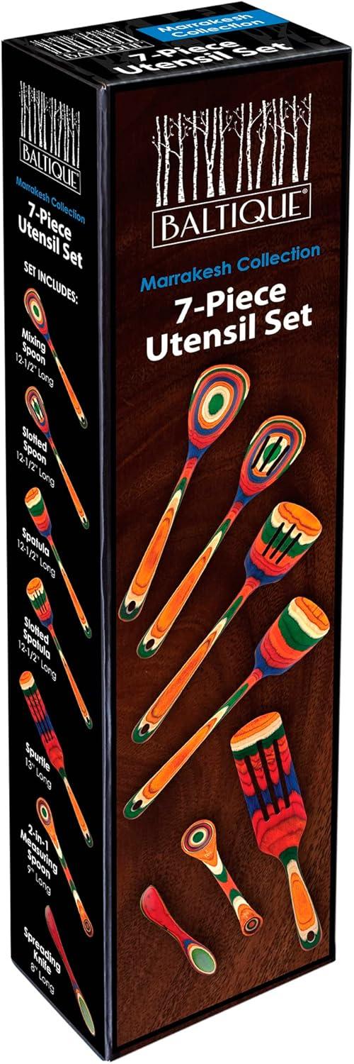imageTotally Bamboo Baltique Marrakesh Collection 7 Piece Cooking Utensil Set Safe for Nonstick