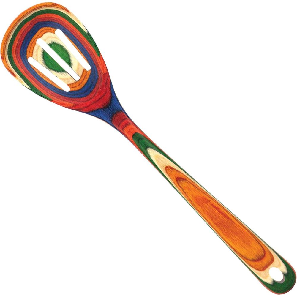 imageBaltique Marrakesh Collection 1212 Wooden Slotted Cooking Spoon Safe for Nonstick