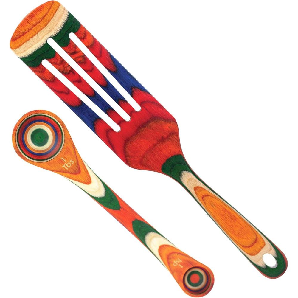 imageTotally Bamboo Baltique Marrakesh Collection 2 Piece Cooking Utensil Set Spurtle amp Measuring Spoon