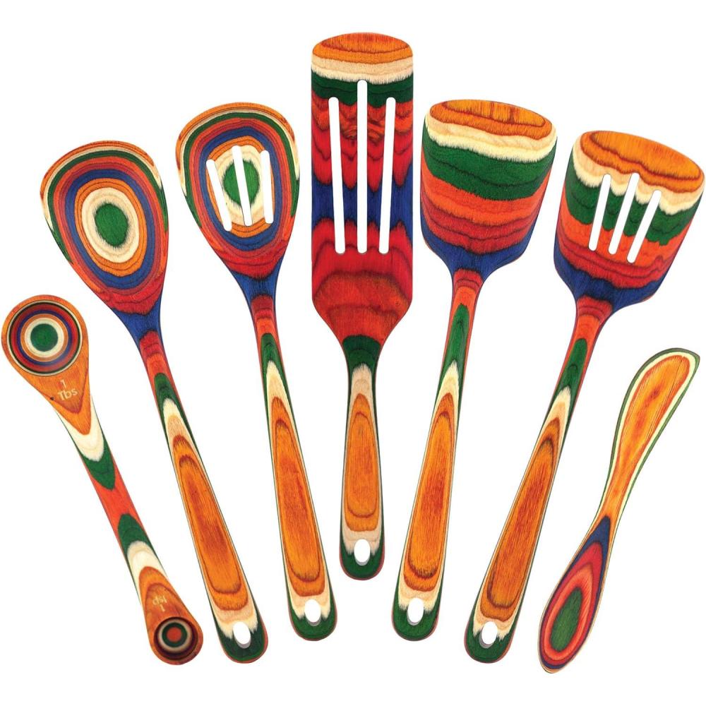 imageTotally Bamboo Baltique Marrakesh Collection 7 Piece Cooking Utensil Set Safe for Nonstick