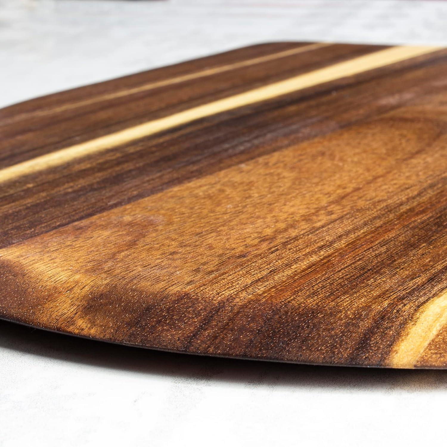 imageTotally Bamboo Rock amp Branch Acacia Wood Pizza Peel 1375 Inch Wooden Pizza Paddle with Handle Great for the Oven and Grill