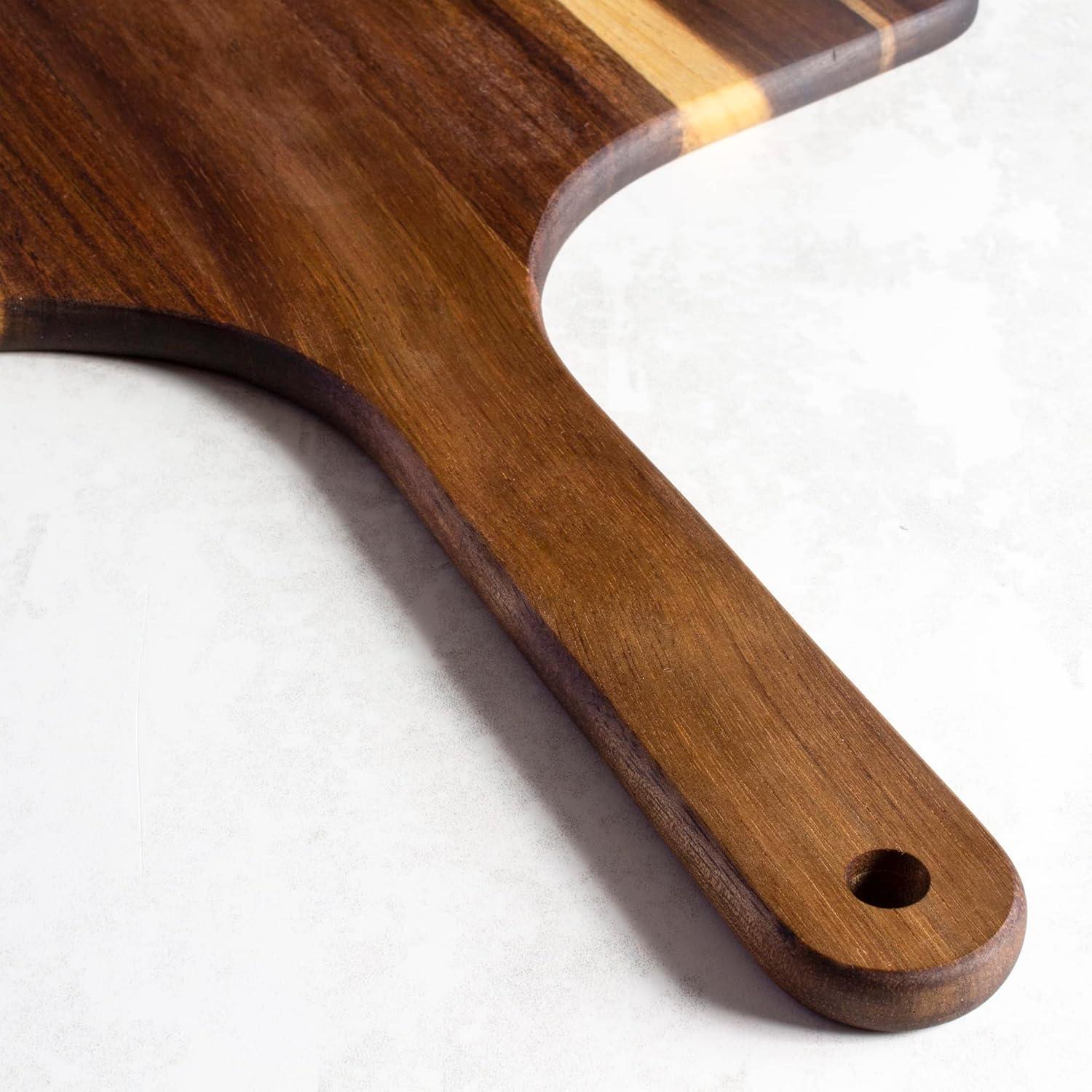 imageTotally Bamboo Rock amp Branch Acacia Wood Pizza Peel 1375 Inch Wooden Pizza Paddle with Handle Great for the Oven and Grill