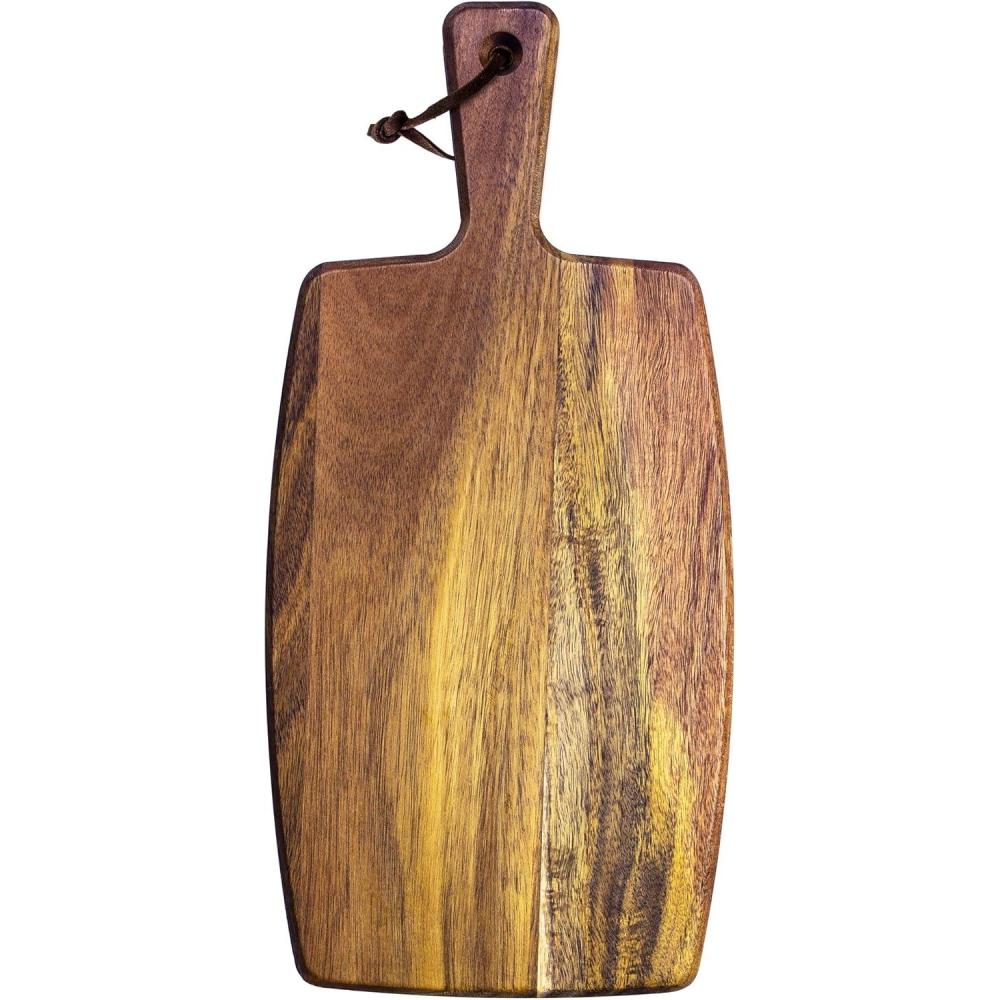 imageTotally Bamboo Rock amp Branch Acacia Wood Serving Paddle Wood Cutting Board with Handle for Kitchen and Charcuterie Boards155L x 73W