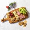 Totally Bamboo Rock & Branch Acacia Wood Serving Paddle, Wood Cutting Board with Handle for Kitchen and Charcuterie Boards(15.5″L x 7.3″W)
