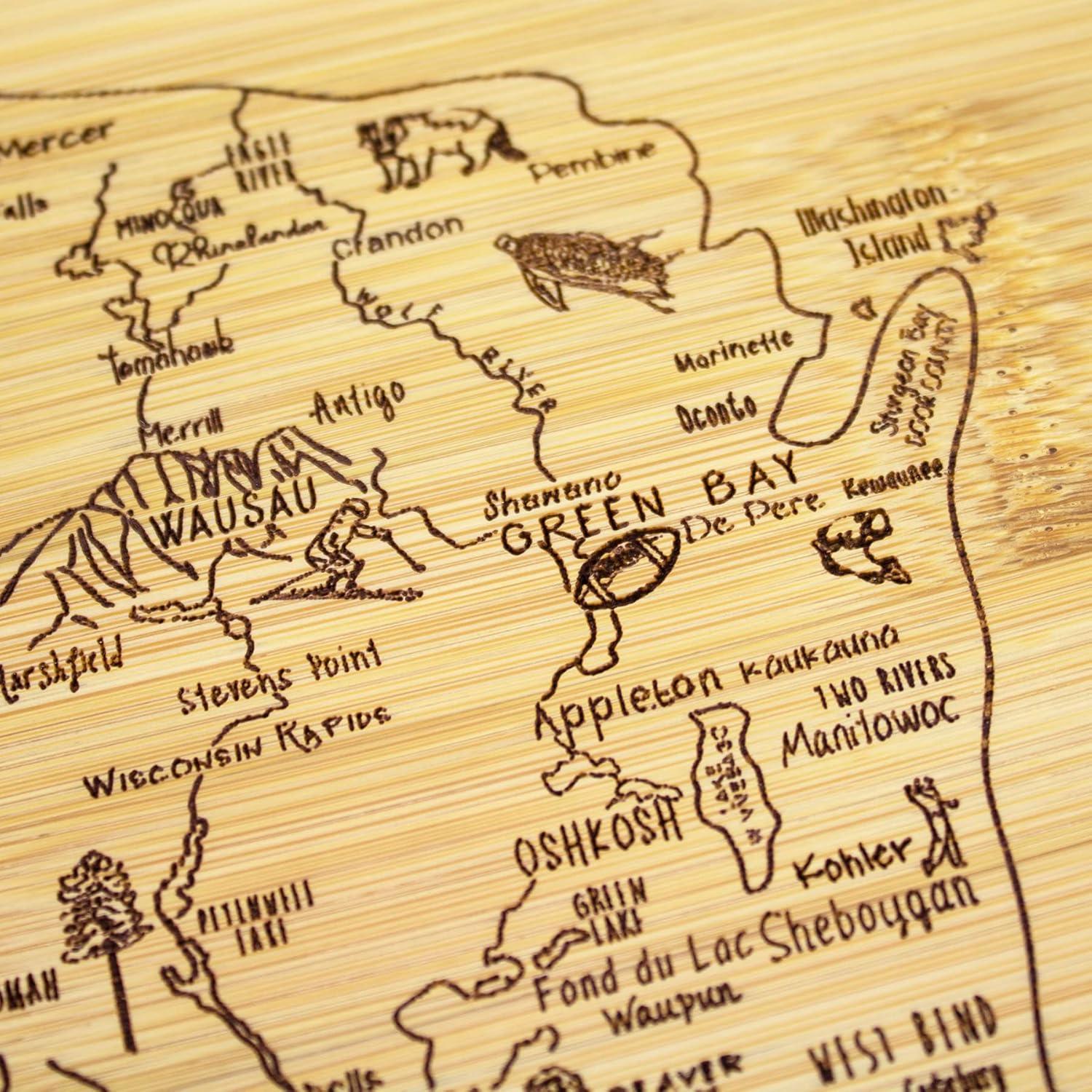 imageTotally Bamboo A Slice of Life North Carolina State Serving and Cutting Board 11 x 875Wisconsin