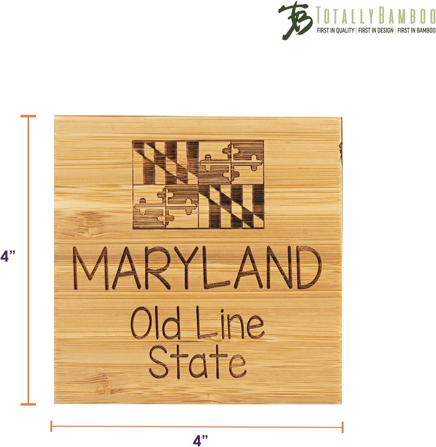 imageTotally Bamboo California State Puzzle 4 Piece Bamboo Coaster Set with CaseMaryland
