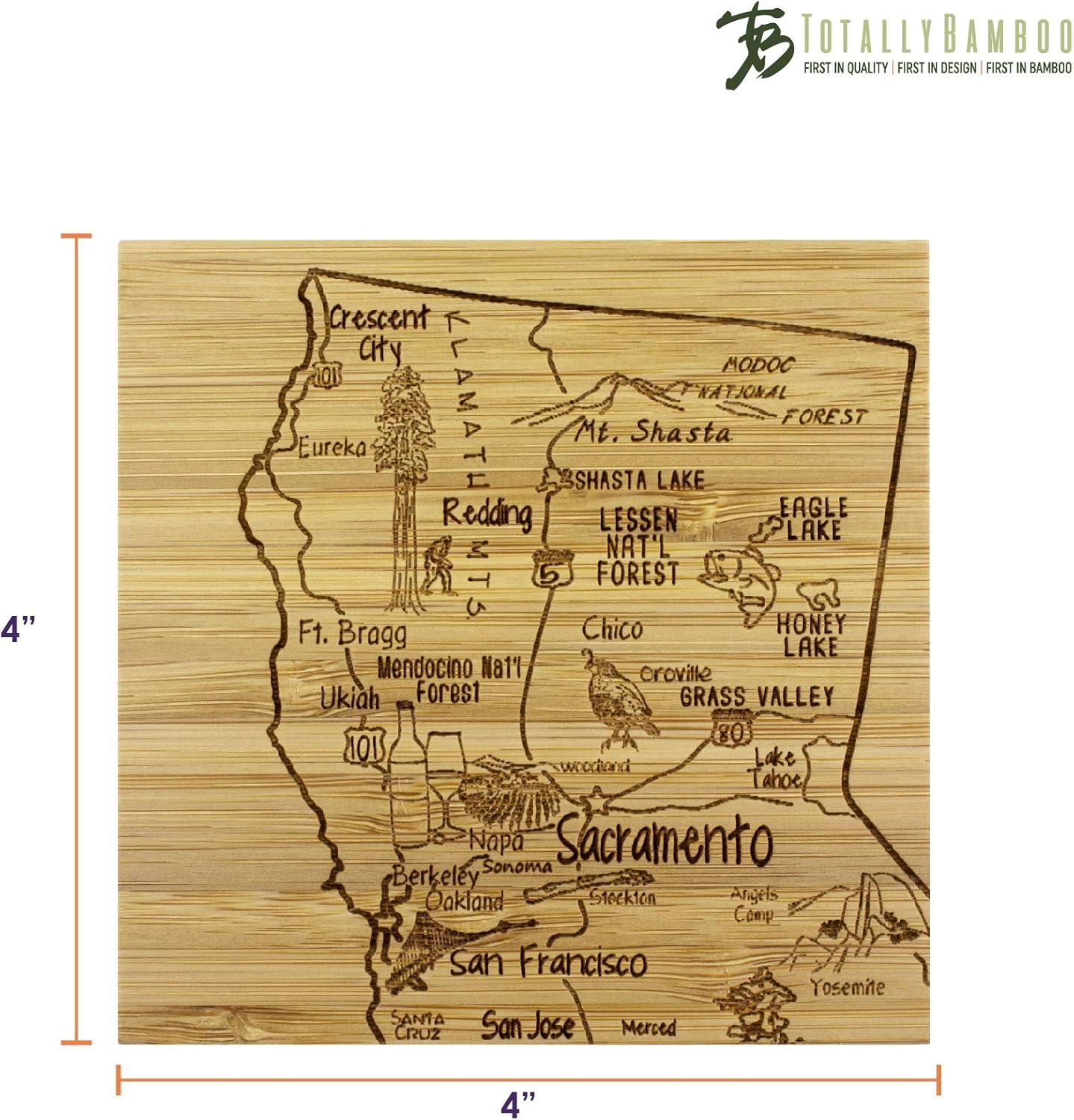 imageTotally Bamboo Louisiana State Puzzle 4 Piece Bamboo Coaster Set with CaseCalifornia