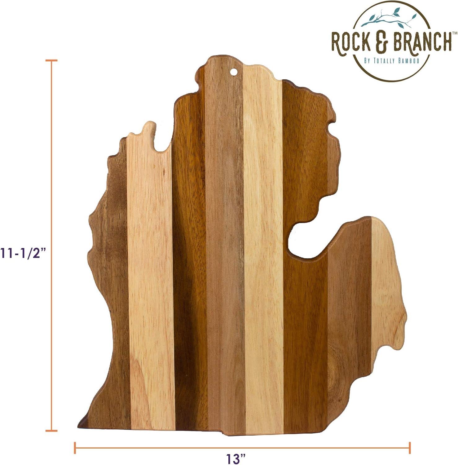 imageTotally Bamboo Rock amp Branch Series Shiplap Oklahoma State Shaped Wood Serving and Cutting Board Great for Wall Art 1634 x 9 x 58Michigan