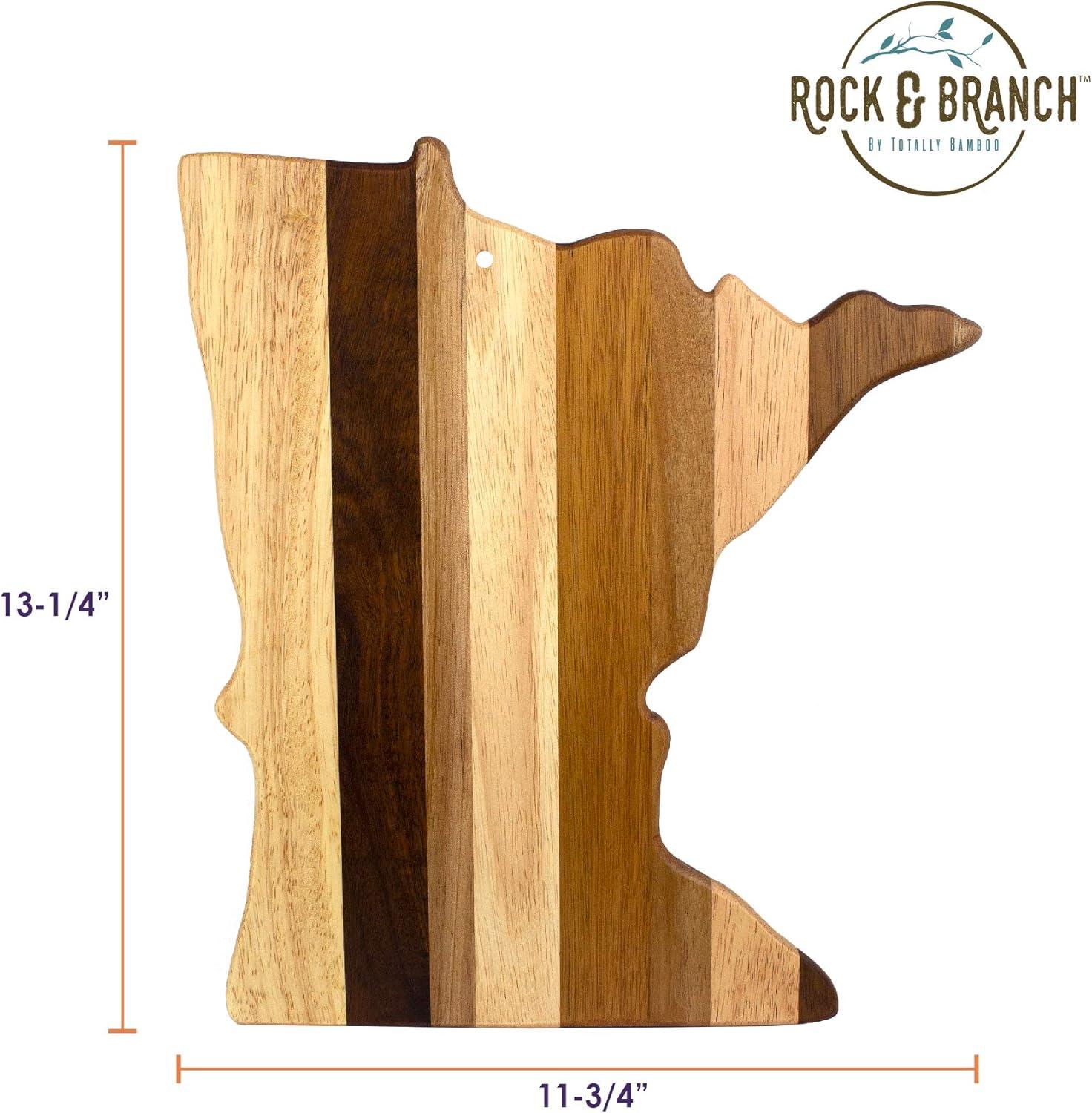 imageTotally Bamboo Rock amp Branch Series Shiplap Oklahoma State Shaped Wood Serving and Cutting Board Great for Wall Art 1634 x 9 x 58Minnesota