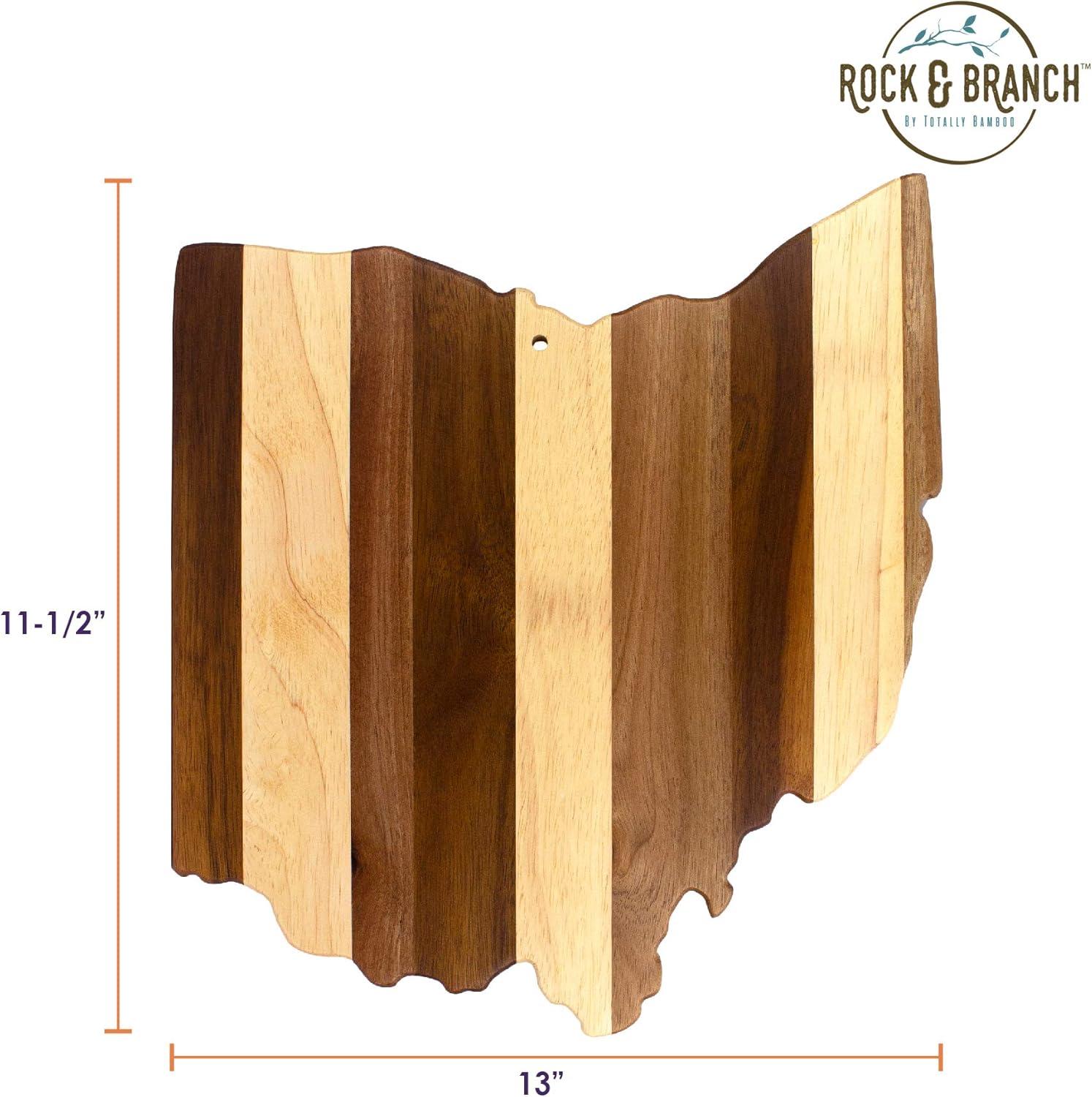 imageTotally Bamboo Rock amp Branch Series Shiplap Oklahoma State Shaped Wood Serving and Cutting Board Great for Wall Art 1634 x 9 x 58Ohio