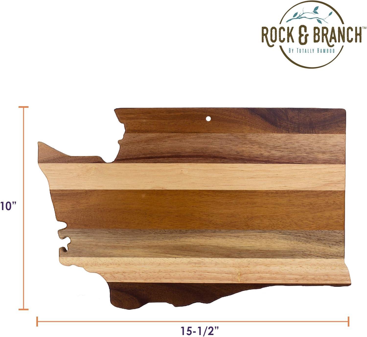imageTotally Bamboo Rock amp Branch Series Shiplap Oklahoma State Shaped Wood Serving and Cutting Board Great for Wall Art 1634 x 9 x 58Washington