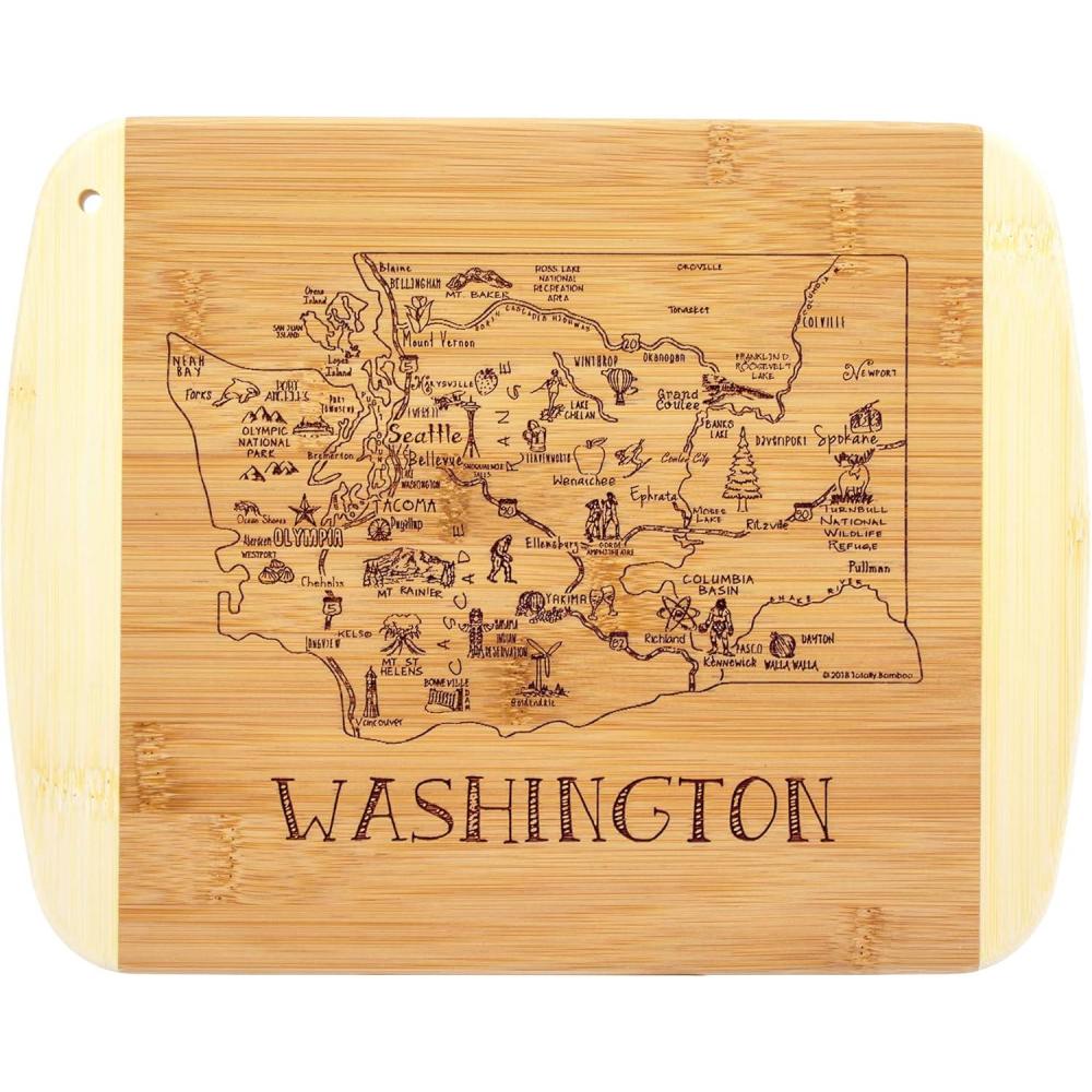 imageTotally Bamboo A Slice of Life North Carolina State Serving and Cutting Board 11 x 875Washington