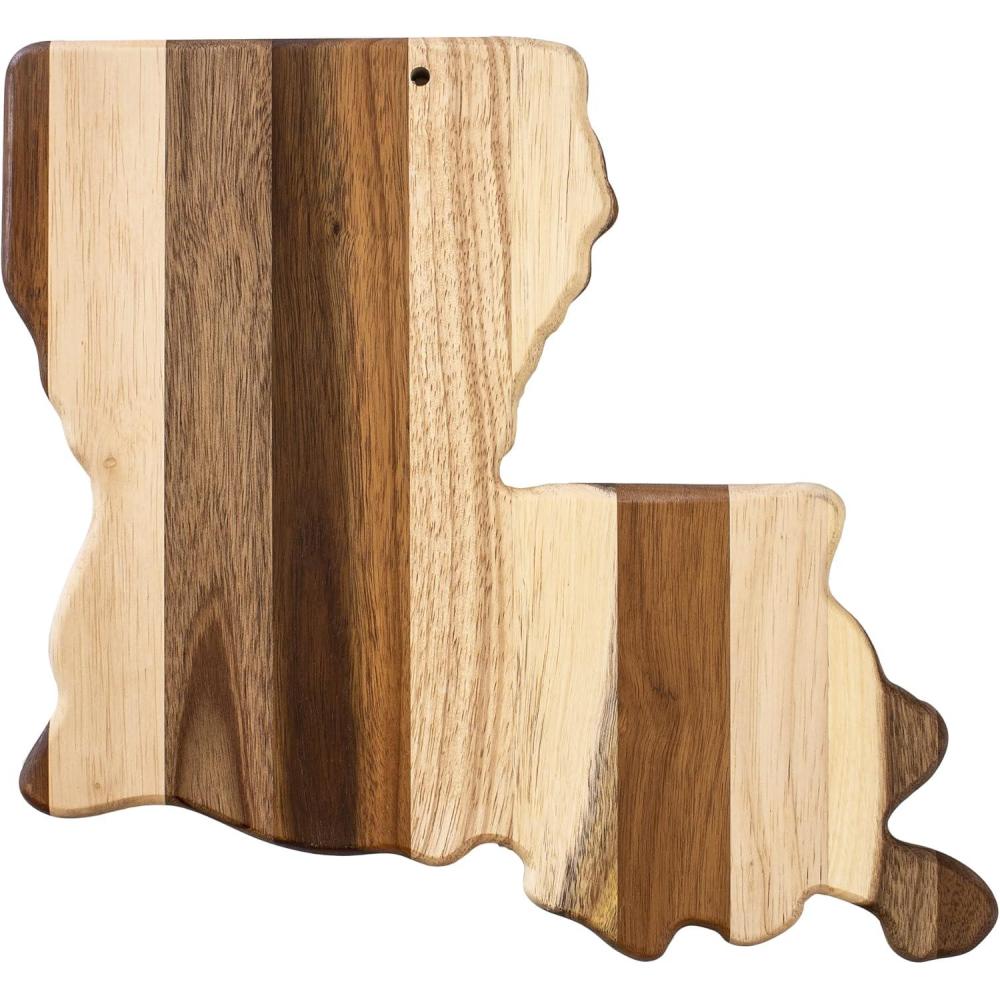 imageTotally Bamboo Rock amp Branch Series Shiplap Oklahoma State Shaped Wood Serving and Cutting Board Great for Wall Art 1634 x 9 x 58Louisiana