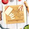 Totally Bamboo A Slice of Life North Carolina State Serving and Cutting Board, 11″ x 8.75″(Massachusetts)