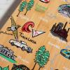 Totally Bamboo Arizona State Shaped Cutting Board and Charcuterie Serving Platter with Artwork by Fish Kiss, Includes Hang Tie for Wall Display(Alabama)