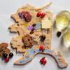 Totally Bamboo Arizona State Shaped Cutting Board and Charcuterie Serving Platter with Artwork by Fish Kiss, Includes Hang Tie for Wall Display(Alaska)