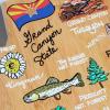 Totally Bamboo Arizona State Shaped Cutting Board and Charcuterie Serving Platter with Artwork by Fish Kiss, Includes Hang Tie for Wall Display(Arizona)