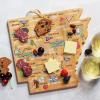 Totally Bamboo Arizona State Shaped Cutting Board and Charcuterie Serving Platter with Artwork by Fish Kiss, Includes Hang Tie for Wall Display(Arkansas)