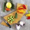 Totally Bamboo Arizona State Shaped Cutting Board and Charcuterie Serving Platter with Artwork by Fish Kiss, Includes Hang Tie for Wall Display(California)