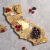 Totally Bamboo Arizona State Shaped Cutting Board and Charcuterie Serving Platter with Artwork by Fish Kiss, Includes Hang Tie for Wall Display(California)