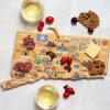 Totally Bamboo Arizona State Shaped Cutting Board and Charcuterie Serving Platter with Artwork by Fish Kiss, Includes Hang Tie for Wall Display(Connecticut)