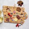 Totally Bamboo Arizona State Shaped Cutting Board and Charcuterie Serving Platter with Artwork by Fish Kiss, Includes Hang Tie for Wall Display(Iowa)