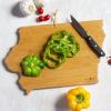 Totally Bamboo Arizona State Shaped Cutting Board and Charcuterie Serving Platter with Artwork by Fish Kiss, Includes Hang Tie for Wall Display(Iowa)