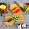 Totally Bamboo Arizona State Shaped Cutting Board and Charcuterie Serving Platter with Artwork by Fish Kiss, Includes Hang Tie for Wall Display(Louisiana)