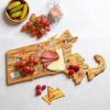 Totally Bamboo Arizona State Shaped Cutting Board and Charcuterie Serving Platter with Artwork by Fish Kiss, Includes Hang Tie for Wall Display(Massachusetts)