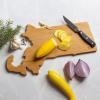 Totally Bamboo Arizona State Shaped Cutting Board and Charcuterie Serving Platter with Artwork by Fish Kiss, Includes Hang Tie for Wall Display(Massachusetts)