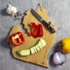 Totally Bamboo Arizona State Shaped Cutting Board and Charcuterie Serving Platter with Artwork by Fish Kiss, Includes Hang Tie for Wall Display(Michigan)
