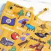 Totally Bamboo Arizona State Shaped Cutting Board and Charcuterie Serving Platter with Artwork by Fish Kiss, Includes Hang Tie for Wall Display(Minnesota)
