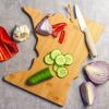 Totally Bamboo Arizona State Shaped Cutting Board and Charcuterie Serving Platter with Artwork by Fish Kiss, Includes Hang Tie for Wall Display(Minnesota)