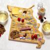 Totally Bamboo Arizona State Shaped Cutting Board and Charcuterie Serving Platter with Artwork by Fish Kiss, Includes Hang Tie for Wall Display(Missouri)