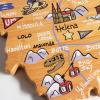 Totally Bamboo Arizona State Shaped Cutting Board and Charcuterie Serving Platter with Artwork by Fish Kiss, Includes Hang Tie for Wall Display(Montana)