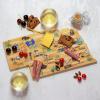 Totally Bamboo Arizona State Shaped Cutting Board and Charcuterie Serving Platter with Artwork by Fish Kiss, Includes Hang Tie for Wall Display(Nebraska)