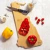 Totally Bamboo Arizona State Shaped Cutting Board and Charcuterie Serving Platter with Artwork by Fish Kiss, Includes Hang Tie for Wall Display(New Hampshire)