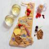 Totally Bamboo Arizona State Shaped Cutting Board and Charcuterie Serving Platter with Artwork by Fish Kiss, Includes Hang Tie for Wall Display(New Hampshire)