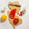 Totally Bamboo Arizona State Shaped Cutting Board and Charcuterie Serving Platter with Artwork by Fish Kiss, Includes Hang Tie for Wall Display(New Jersey)