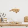 Totally Bamboo Arizona State Shaped Cutting Board and Charcuterie Serving Platter with Artwork by Fish Kiss, Includes Hang Tie for Wall Display(North Carolina)