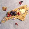 Totally Bamboo Arizona State Shaped Cutting Board and Charcuterie Serving Platter with Artwork by Fish Kiss, Includes Hang Tie for Wall Display(North Carolina)