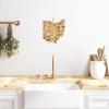 Totally Bamboo Arizona State Shaped Cutting Board and Charcuterie Serving Platter with Artwork by Fish Kiss, Includes Hang Tie for Wall Display(Ohio)