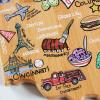 Totally Bamboo Arizona State Shaped Cutting Board and Charcuterie Serving Platter with Artwork by Fish Kiss, Includes Hang Tie for Wall Display(Ohio)