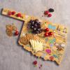 Totally Bamboo Arizona State Shaped Cutting Board and Charcuterie Serving Platter with Artwork by Fish Kiss, Includes Hang Tie for Wall Display(Oklahoma)