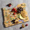 Totally Bamboo Arizona State Shaped Cutting Board and Charcuterie Serving Platter with Artwork by Fish Kiss, Includes Hang Tie for Wall Display(Oregon)