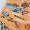 Totally Bamboo Arizona State Shaped Cutting Board and Charcuterie Serving Platter with Artwork by Fish Kiss, Includes Hang Tie for Wall Display(Pennsylvania)